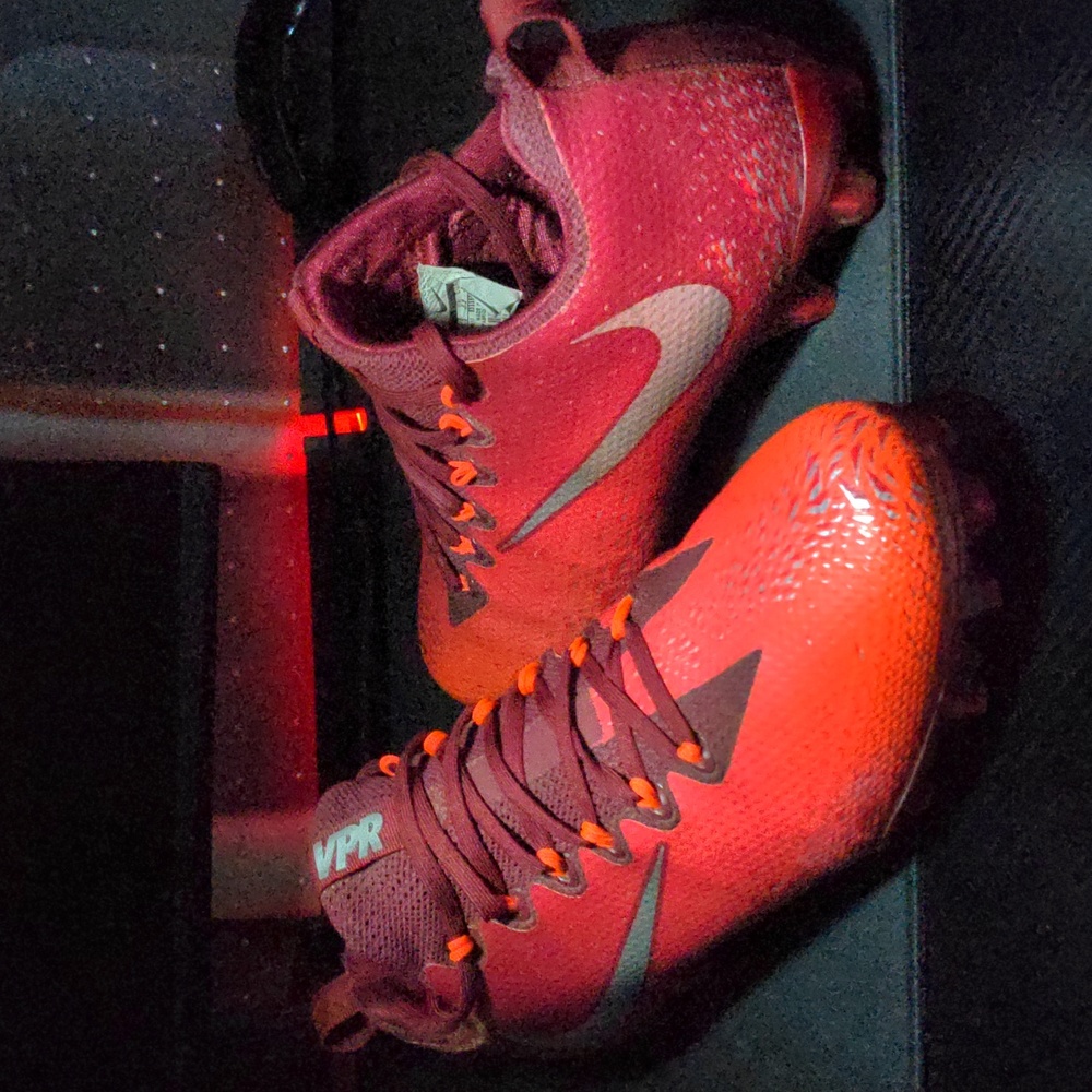 Nike Vapor Untouchable Pro Low Football Cleats Red and Gray (American Football)